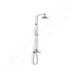 Roca Loft - Ensemble de douche avec mitigeur, diamètre 200 mm, 1 jet, chrome A5A9743C00