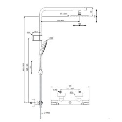 Ideal Standard CeraTherm - Ensemble de douche avec thermostat, 300x200 mm, 3 jets, chrome A7705AA