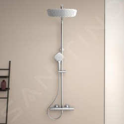 Ideal Standard CeraTherm - Ensemble de douche avec thermostat, 300x200 mm, 3 jets, chrome A7705AA