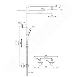Ideal Standard CeraTherm - Ensemble de douche avec thermostat, diamètre 250 mm, 3 jets, chrome A7704AA