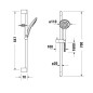 Duravit Douches - Set de douchette, barre de douche et flexible, 3 jets, chrome UV0680002010