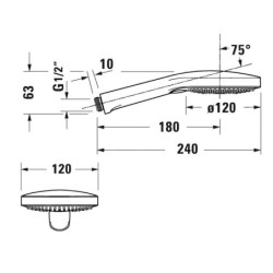 Duravit Douches - Douchette à main, 3 jets, blanc/chrome UV0650017010