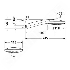 Duravit Douches - Pommeau de douche, noir mat UV0650013046