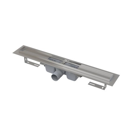 Alcadrain Douchegoten - Caniveau de douche 1450 mm, avec rebord pour grille perforée, inox APZ1-1450