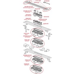 Alcadrain Douchegoten - Caniveau de douche 1450 mm, avec rebord pour grille perforée, inox APZ1-1450