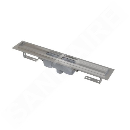 Alcadrain Douchegoten - Caniveau de douche 850 mm, avec rebord pour grille perforée, acier inoxydable APZ1001-850