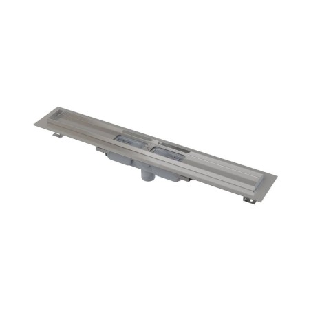Alcadrain Douchegoten - Caniveau de douche 650 mm, avec rebord pour grille perforée, acier inoxydable APZ1101-650