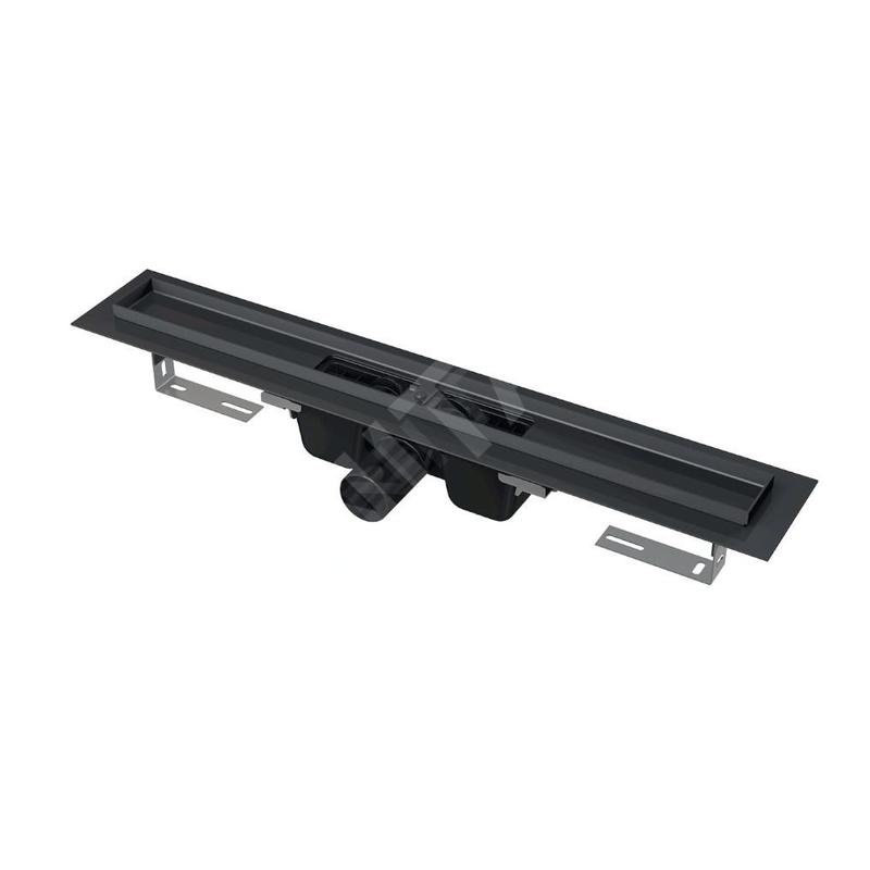 Alcadrain Douchegoten - Bac à douche 550 mm, avec bord pour grille perforée, noir mat APZ1BLACK-550