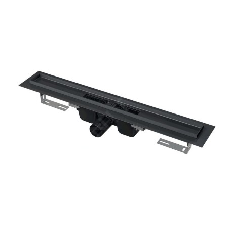 Alcadrain Douchegoten - Bac à douche 550 mm, avec bord pour grille perforée, noir mat APZ1BLACK-550