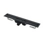 Alcadrain Douchegoten - Bac à douche 550 mm, avec bord pour grille perforée, noir mat APZ1BLACK-550