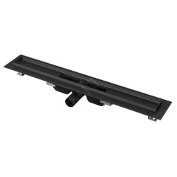 Alcadrain Douchegoten - Bac à douche 1050 mm, avec bord pour grille perforée, noir mat APZ101BLACK-1050