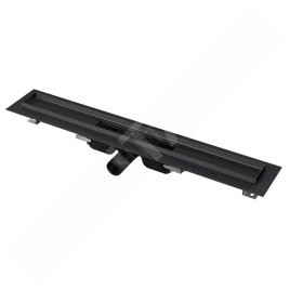 Alcadrain Douchegoten - Bac à douche 1150 mm, avec bord pour grille perforée, noir mat APZ101BLACK-1150