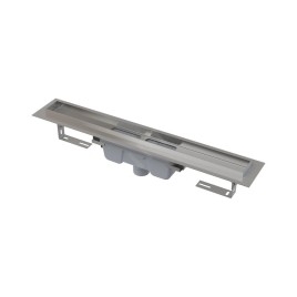 Alcadrain Douchegoten - Bac à douche Professional 650 mm, avec rebord pour grille complète, écoulement vertical, acier