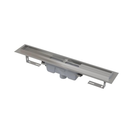 Alcadrain Douchegoten - Bac à douche Professional 650 mm, avec rebord pour grille complète, écoulement vertical, acier