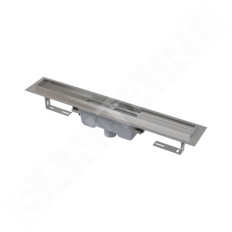 Alcadrain Douchegoten - Bac à douche Professional 300 mm, avec rebord pour grille pleine, écoulement vertical, acier inoxydable