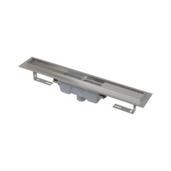 Alcadrain Douchegoten - Bac à douche Professional 550 mm, avec rebord pour grille pleine, écoulement vertical, acier inoxydable