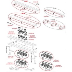 Alcadrain Douchegoten - Bac à douche Professional 550 mm, avec rebord pour grille pleine, écoulement vertical, acier inoxydable