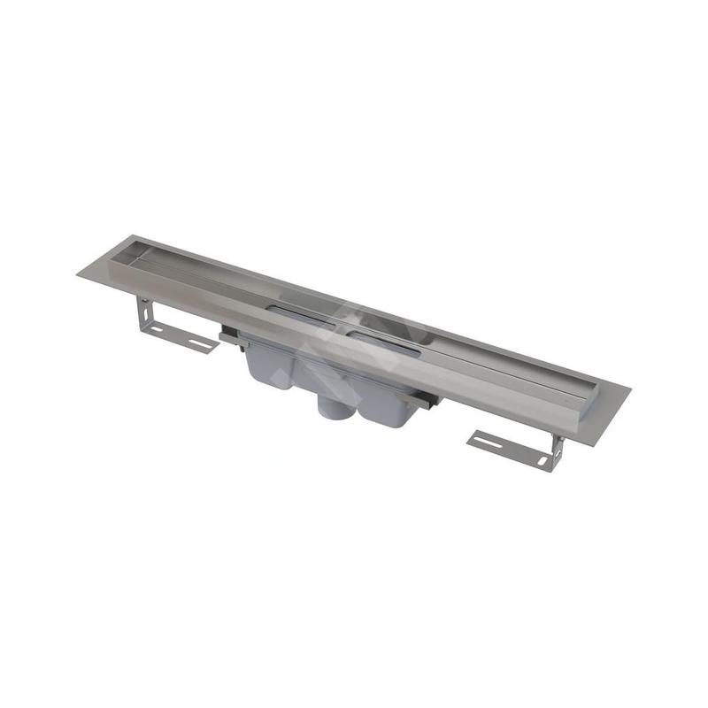 Alcadrain Douchegoten - Caniveau de douche Professional 750 mm, avec rebord pour grille pleine, évacuation verticale, inox