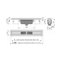 Alcadrain Douchegoten - Caniveau de douche Professional 750 mm, avec rebord pour grille pleine, évacuation verticale, inox