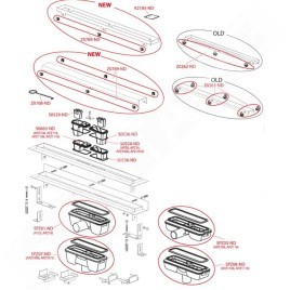 Alcadrain Douchegoten - Caniveau de douche Professional 750 mm, avec rebord pour grille pleine, évacuation verticale, inox