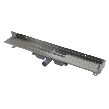 Alcadrain Douchegoten - Bac à douche Wall Low 550 mm, avec rebord pour grille pleine et collier de fixation au mur, acier
