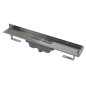 Alcadrain Douchegoten - Caniveau de douche Wall 1150 mm, avec collier fixe au mur, évacuation verticale, inox APZ1016-1150