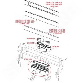 Alcadrain Douchegoten - Système de drainage Spa 1050 mm, pour installation dans le mur, acier inoxydable brillant APZ5-EDEN-1050