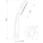 Aqualine Douches - Ensemble de douche 100, 2 jets, support rotatif, chrome 11454