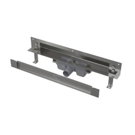 Alcadrain Douchegoten - Système de drainage Spa 650 mm, pour montage mural, couvercle pour l'insertion de carreaux, acier