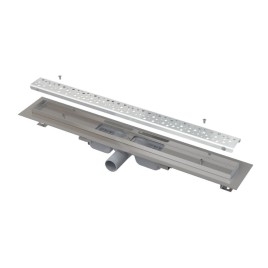 Alcadrain Douchegoten - Bac à douche Antivandale 550 mm, avec grille, écoulement vertical, tapis en acier inoxydable