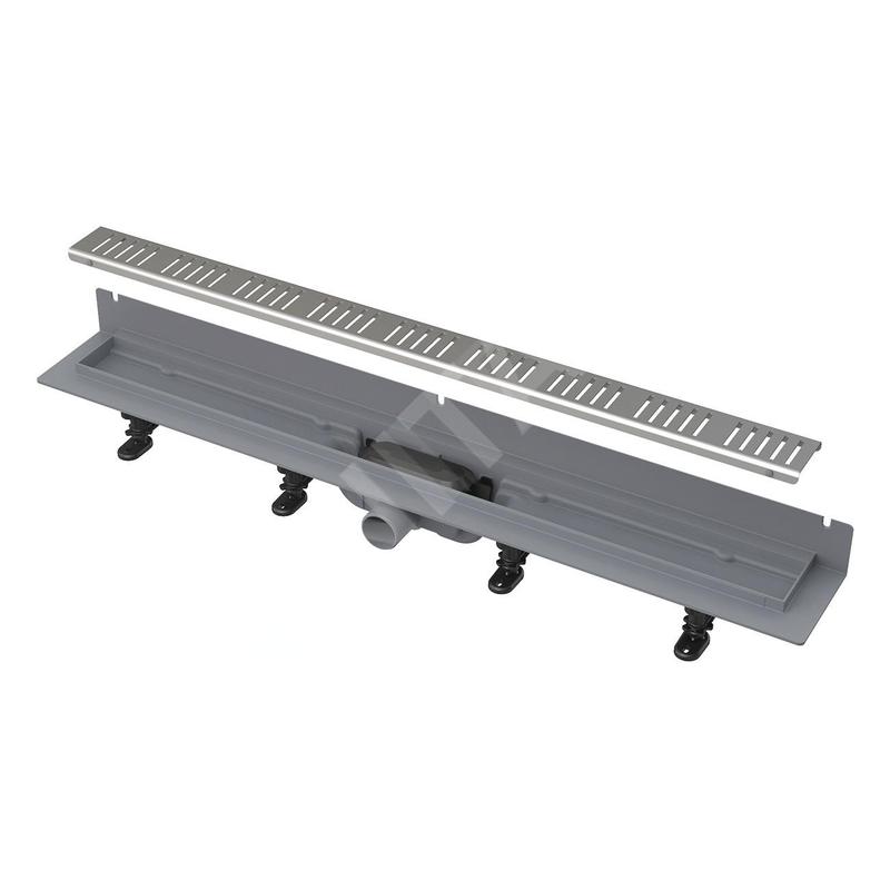 Alcadrain Douchegoten - Caniveau de douche Wall 850 mm, avec collier de fixation au mur, inox mat APZ30-850M