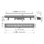 Alcadrain Douchegoten - Caniveau de douche Wall 850 mm, avec collier de fixation au mur, inox mat APZ30-850M