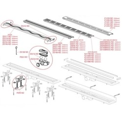 Alcadrain Douchegoten - Caniveau de douche Wall 850 mm, avec collier de fixation au mur, inox mat APZ30-850M