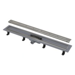 Alcadrain Douchegoten - Bac à douche Simple 550 mm, avec rebord en acier inoxydable, avec grille, tapis en acier inoxydable