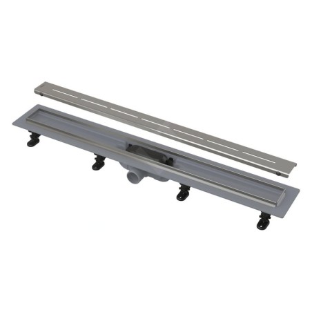 Alcadrain Douchegoten - Bac à douche Simple 550 mm, avec rebord en acier inoxydable, avec grille, tapis en acier inoxydable