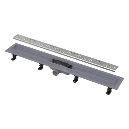 Alcadrain Douchegoten - Bac à douche Simple 550 mm, avec bord pour grille perforée, grille incluse, tapis en acier inoxydable