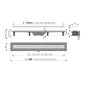 Alcadrain Douchegoten - Bac à douche Simple 950 mm, avec rebord en acier inoxydable, avec grille, tapis en acier inoxydable