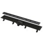 Alcadrain Douchegoten - Bac à douche Simple 550 mm, avec bord pour grille perforée, grille incluse, noir mat APZ10BLACK-550M