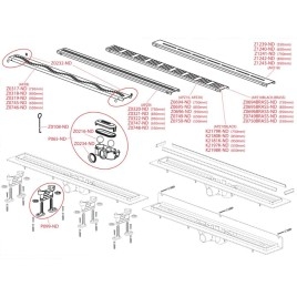 Alcadrain Douchegoten - Caniveau de douche Simple 850 mm, avec rebord pour grille perforée, grille incluse, noir mat