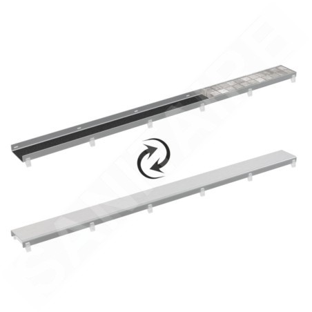 Alcadrain Grilles - Grille double face DOUBLE 950 mm, acier inoxydable DOUBLE-950M