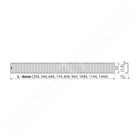 Alcadrain Grilles - Caillebotis pour bac linéaire 300 mm, acier inoxydable brillant LINE-300L