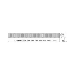 Alcadrain Grilles - Caillebotis pour auge linéaire 300 mm, en acier inoxydable mat PURE-300M