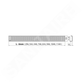 Alcadrain Grilles - Caillebotis pour auge linéaire 550 mm, en acier inoxydable mat PURE-550M