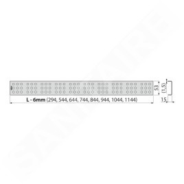 Alcadrain Grilles - Caillebotis pour bac linéaire 300 mm, acier inoxydable brillant CUBE-300L
