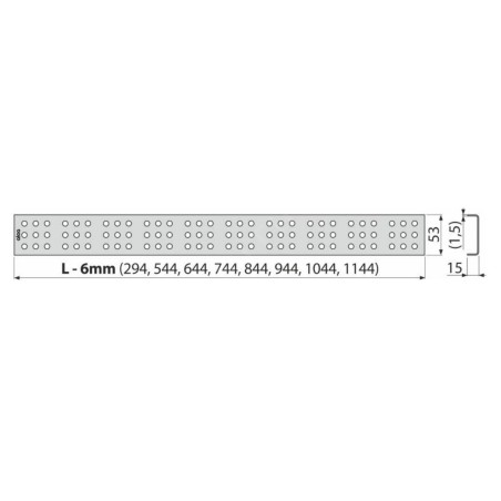 Alcadrain Grilles - Caillebotis pour auge linéaire 650 mm, en acier inoxydable mat CUBE-650M