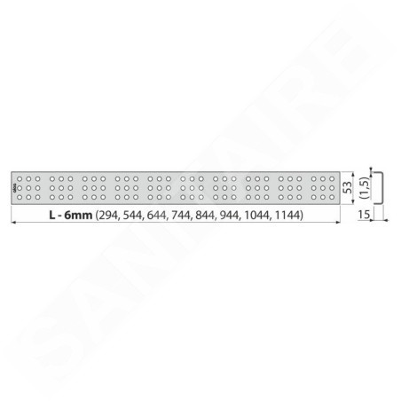 Alcadrain Grilles - Grille pour caniveau à douche linéaire 850 mm, inox mat CUBE-850M
