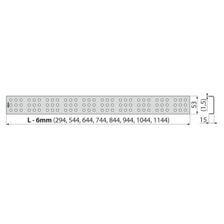 Alcadrain Grilles - Caillebotis pour bac linéaire 1050 mm, acier inoxydable brillant CUBE-1050L