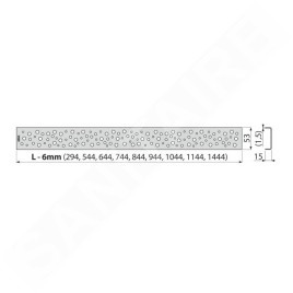 Alcadrain Grilles - Caillebotis pour bac linéaire 300 mm, acier inoxydable brillant BUBLE-300M