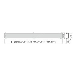 Alcadrain Grilles - Caillebotis pour auge linéaire 650 mm, en acier inoxydable mat POSH-650MN