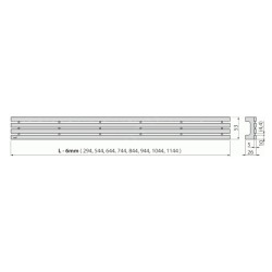 Alcadrain Grilles - Caillebotis pour auge linéaire 650 mm, en acier inoxydable mat GAP-650M